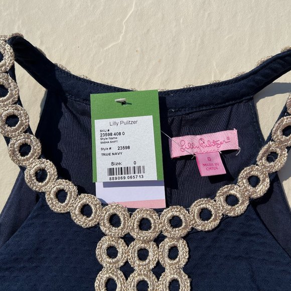 SOLD Lilly Pulitzer True Navy Sasha Shift Dress NWT Size 0 - Picture 3 of 10